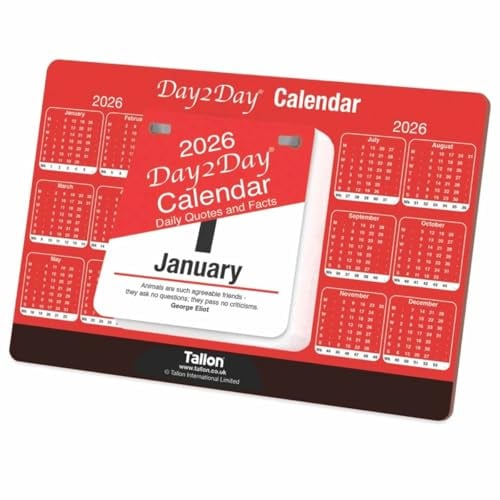 2021 Day To Day Desk Top Stand Up Tear Off Block Calendar - Daily Quotes & Facts