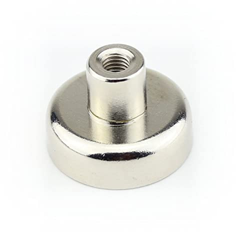 2 Neodym Flachgreifer Topfmagnete Ø25x8 mm N35 Magnet mit Gewindebuchse Gewinde M5x8mm - Haftkraft 20 kg / 200 N
