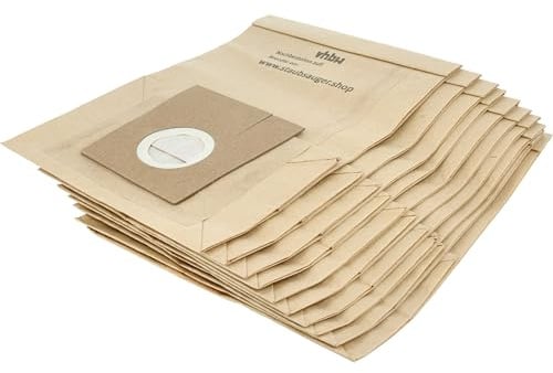 vhbw 10x Staubsaugerbeutel kompatibel mit Siemens 469 873/469873, BS 93 Evolution, 52, 7231 Staubsauger - Papier, 25cm x 19cm Sandfarben