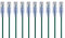 Monoprice Cable de conexión Ethernet Cat6A, Paquete de 10, RJ45 sin enganches, 550 MHz, 10G, UTP, Cable de Cobre Puro Desnudo, 30 AWG, 0.5 pies, Color Verde, Serie SlimRun