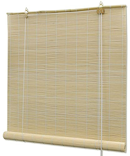 vidaXL Bambusrollo 80x220cm Natur Fensterrollo Sichtschutz Holzrollo Jalousie