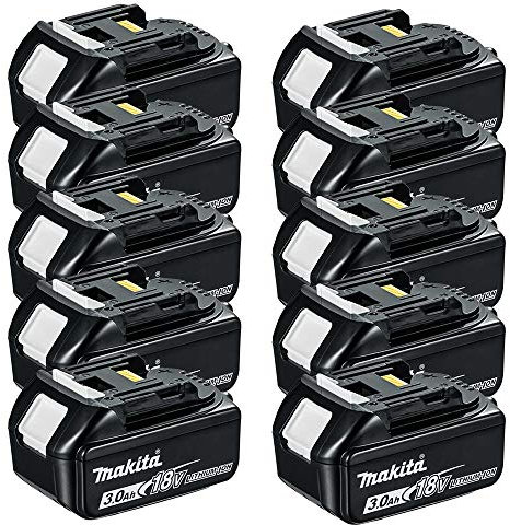 Makita Genuine BL1830 18V Li-ion LXT 3.0Ah Battery Pack of 10