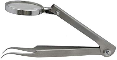Lupenpinzette Pinzette Splitterpinzette mit Lupe 13 cm