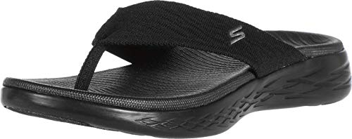 Skechers On-the-go 600 Sunny, Infradito Donna, Nero, 37 EU