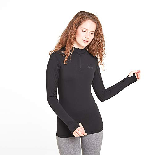 TOG24 Snowdon Women's Zip Neck Base Layer, Ultra Warm Supersoft Temperature Regulating Thermal Underlayer, Anti Chafe Seams Quick Moisture Wicking, Perfect for Running Hiking Biking Camping Skiing