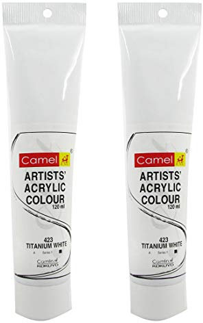 Camlin 423 tubos de color con acabado acrílico, color blanco, 120 ml