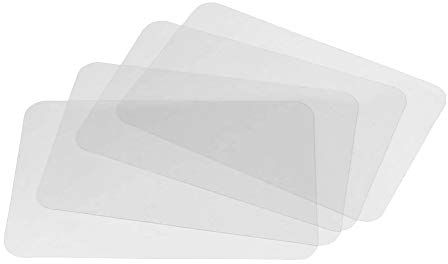 Tischsets Abwaschbar,4 pcs Transparente Kunststoff Platzdeckchen Waschbare Untersetzer Platzset Kinder Tischmatte für Küchen-Esstisch und Kühlschrank