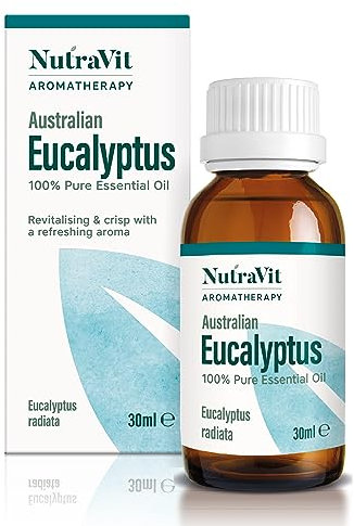 NutraVit - Australian Eucalyptus Oil | 100% Pure Eucalyptus Essential Oil - 30 ml - Therapeutic Grade Aromatherapy Oil - Diffuser, Humidifier, Sinus Relief, Congestion Relief, Headaches & Nausea