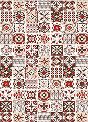 Mani Textile - Tapis Carreaux Piment Dimensions - 50x80