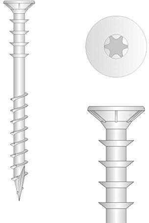 DMX - Distanzschrauben Abstandsschrauben Justierschrauben, Holz- Universalschrauben, Ring- und Holzgewinde für Holzlatten, Dach und Trockenbau - 6mm TORX - Großpack - 6x100 (100 St./Verp.)