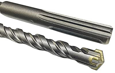 SDS Max Foret pour marteau perforateur à tête cruciforme – 4 pointes X Tête carbure double torsade – Perçage de maçonnerie, béton, brique, pierre (22 x 400 mm)