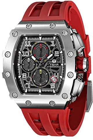TSAR BOMBA Herrenuhr Uhren Herren Wasserdicht Quarz Herrenuhren Chronograph m?nner Armbanduhr für Herren Eleganz Edelstahlgeh?use/Kohlefaser/Diamantgeh?use/Harz/Business/Sport/Outdoor/Indoor