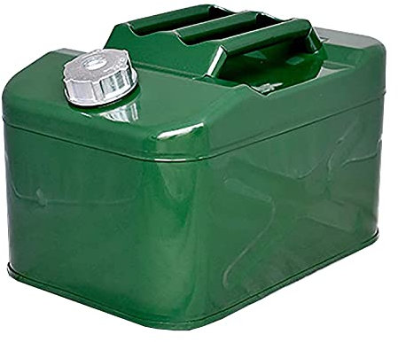 XBSXP Bidon en métal pour Essence et Diesel Capacité 10L/15 L, bidon - Épaisseur du Corps en métal de 0,6 mm - Vert, 15L