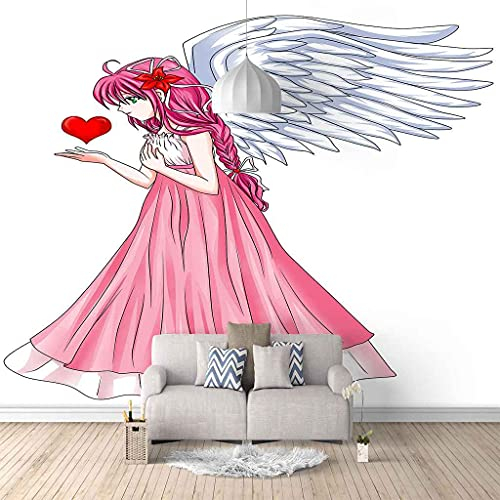 FVGKYS Tapeten Benutzerdefinierte 3D Fototapete Wandbild Wandtattoo Engel Mädchen Selbstklebend Tapeten Große Wandbilder Wohnzimmer Sofa Schlafzimmer Hintergrund Wandbild 400x280cm