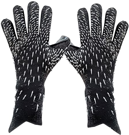 Greatideal Fußball Torwarthandschuhe | Fußballhandschuhe mit starkem Grip Ausgezeichneter Fingerschutz für Kinder und Erwachsene Junior Keeper Training Spiel, H: Schwarz – 9 Meter