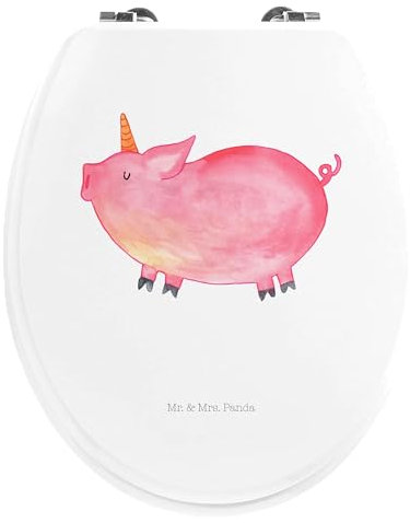 Mr. & Mrs. Panda Motiv WC Sitz Einhorn Schwein - Geschenk, Toilettendeckel, Einhörner, Pig, Klodeckel, witzig. lustig, Klobrille, Piggy, Einhorn