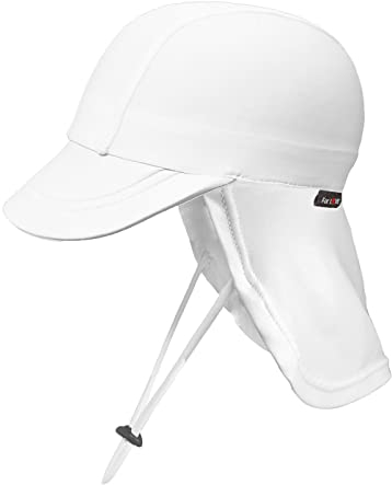 weVSwe Chapeau De Soleil UV pour Bébé Protection Upf50+ Cordon Réglable À Séchage Rapide pour Les Vacances D’Été Blanc 2-3 Ans