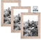 CABBEL Lot de 3 cadres photo DIN A5 15x21 cm Cadre en bois MDF avec verre acrylique incassable en bouleau