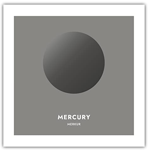 MOTIVISSO Poster Planeten - Merkur - Mercury (Standard) 50 cm x 50 cm