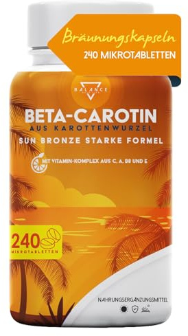 ACELERADOR BRONCEADO - 240 COMPRIMIDOS (Suministro para 8 Meses) | Betacaroteno Capsulas Bronceado | Pastillas Sol | Betacaroteno Fuerte, de Extracto de Zanahoria | 100% Natural