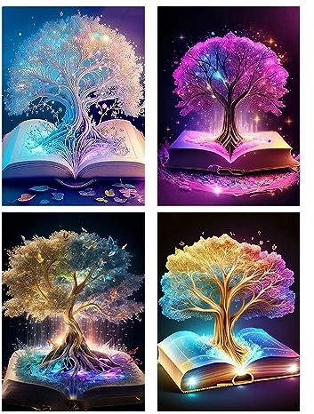 DCIDBEI Diamond Painting 30x40 cm Lebensbaum Universum Diamond Painting Malen nach Zahlen Baum des Lebens Buch Diamant Gemälde