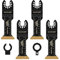 MaxEarn 4Pcs 70mm Extra Long Oscillating Saw Bl-ades, Titanium Multitool Bla-des with 2 Adapter, Universal Quick Release Oscillating Tool Accessories for Cutting Metal, Wood, Plastic