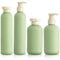 4Pack Squeeze Bottle with Flip Cap and Pump, Travel Lotion Container, Refillable for Liquids Shampoo and Conditioner Bottles Empty Container Travel Dispense Bottles for Toiletries Supplies