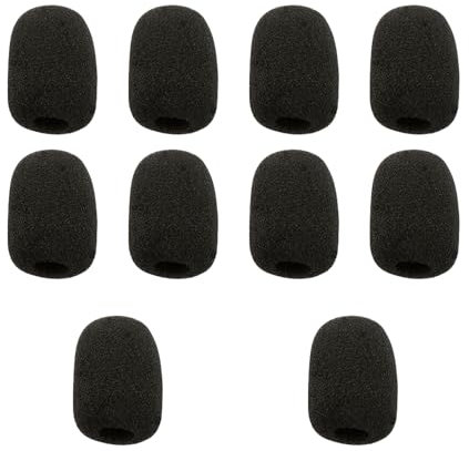Rumyve Foam Microphone Windshield Microphone Protector,Headset Microphone FFoam Sleeve,Covered Shield Protection New Work Gift Black