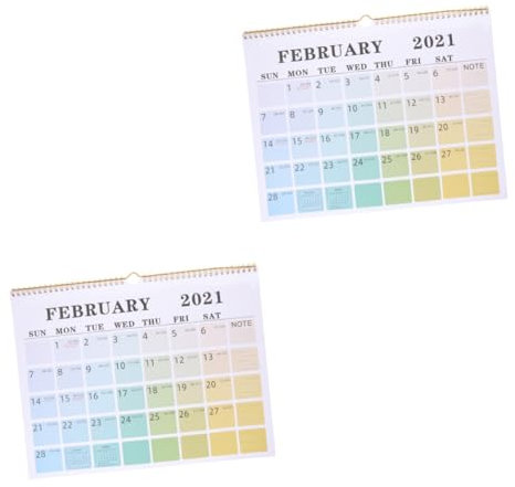 Amosfun 2 Stk Englischer Wandkalender Feiertagskalender 2021 Monat Vertikaler Kalender 2021 Akademischer Kalender 2021 Kalender 2021 Zum Ausdrucken 2021 Flip Büro Notizbuch Spule Papier