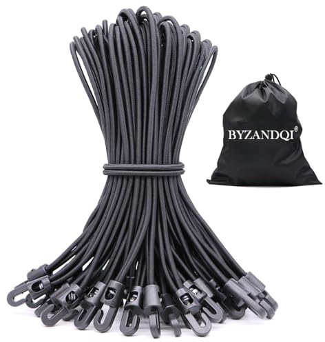 BYZANDQI Spanngummi mit Haken 25 Stück, Expander mit Haken 25 cm, Planenspanner Zeltgummis Gummispanner Planengummi Expanderschlingen für Planen Zelt Net Camping