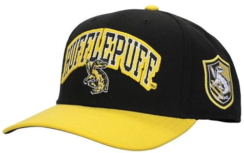 Harry Potter Hufflepuff Varsity Woven Label Erwachsene Snapback Cap Gelb, gelb, Einheitsgröße