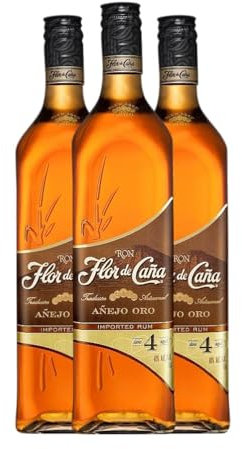 Ron Flor de Caña 4 Años 1 L (Caja de 3 Botellas de 1 L)