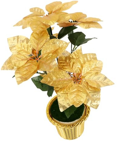 Alipis Adorno Navideño De Flor De Pascua Realista Flores Artificiales Decoración Maceta Simulada