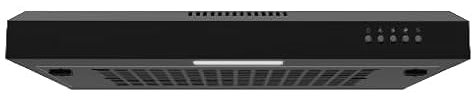 Abode 60cm Visor Cooker Hood Black Extractor with 3 Speed Settings, Under Cabinet or Wall Mounted, Recirculation or Extraction A60VSRCH0B1B