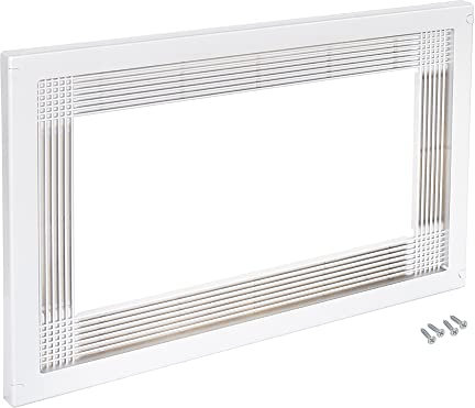 Marco para microondas, para instalación empotrada en muebles de cocina, módulo 600 mm, 600 x 400 mm, Tecnoplastia, blanco