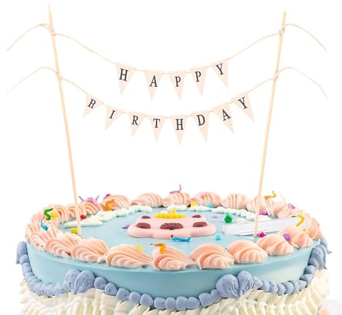 Ymapinc Happy Birthday Tortendeko Wimpelketten Happy Birthday Deko Tortendeko Geburtstag Banner Cake Topper Geburtstag für Torte Dessert Party Dekoration