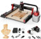 Twotrees TTC450 Pro 500W Moteur CNC Routeur, 4 Axes, Zone de Travail CNC 460 x 460 x 80 mm pour Gravure, Découpe en MDF, Acrylique, Bois Massif, Nylon, PCB avec 4 Modules d'essieu