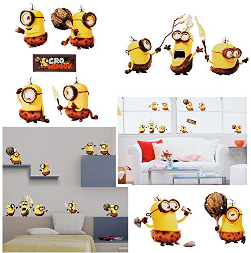 alles-meine.de GmbH 9 Stück: Wandsticker - Minnion - Ich einfach unverbesserlich/Cro - Urwald UrMinnion - selbstklebend + wiederverwendbar - Aufkleber für Kinderzimmer - Wa..
