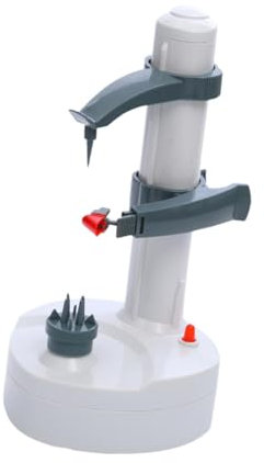 MagiDeal Pelador automático eléctrico, pelador de Patatas Giratorio, Herramienta de Cocina para pelar, pelador Multifuncional para Zanahorias, Limones, Patatas, Blanco