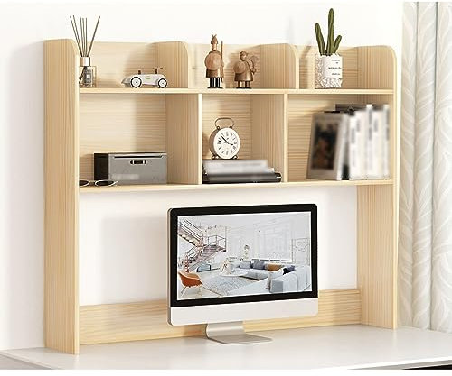 WWERTYY Schreibtischregal für die Oberseite des Schreibtischs im Wohnheim, Schreibtischaufsatz für das Wohnheim, Schreibtisch-Bücherregal, für das Home-Office im Wohnheim