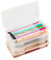Smloplom Clear Pencil Box, 4 Piece Stackable Plastic Pen Storage with Latching Lid, Suitable for Pens, Office Supplies, Jewelry, Handicrafts