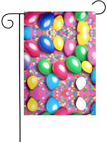 WZYWHJ Luftballons Konfetti Gartenflagge 30,5 x 45,7 cm – dicke, stabile Outdoor-Dekoflagge für Garten, Rasen, Balkon
