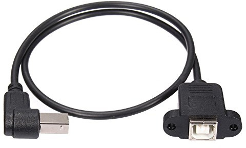 Fuhjythy USB 2.0 B Male to USB B Female Socket Printer Panel Mount Extension Cable 50cm