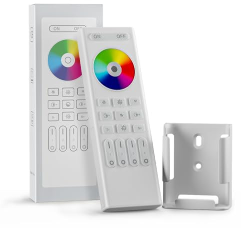 SEZO RC03RFW RGB RGBW RGBCCT 2.4G RF Wireless Fernbedienung 4-Zone Group | Control Mehrere Farbmodi Kompatibel mit WB5 C03W C03RF C04W C04RF C05W C05RF LED Controller (keine 2PCS AAA Batterien)