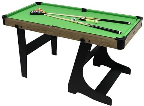 Mesa de Billar Plegable, Set de Juego Mesa Billar Convertible Interior con Tacos, Bolas, Triángulo, Tiza y Cepillo, Diseño Portátil para Hogar, Oficina, Fiesta(Green,122.5x61.5x76cm/48.2x24.2x29.9in)