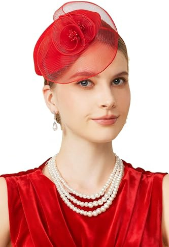 BABEYOND Damen Fascinator Hut Mesh-Blumen Haarclip | ascot, vintage-design, ideal für hochzeiten, rennen & partys, pflegeleicht, haarclip, fascinator hut