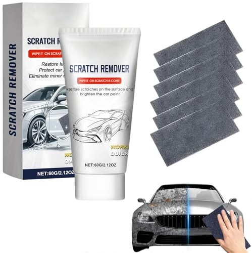 2026 Neu Autolack-Reparatur für Fahrzeuge,Kratzer-Entferner-Set,60g Polierpaste + 6 Nano-Tücher,Quick Effect Tiefen Kratzer Reparatur Creme,Auto Kratzerentferner Paste für Reparieren Sie Lackkratzer