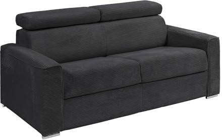 Vente-unique - Schlafsofa 3 Vizir - Samt - grau