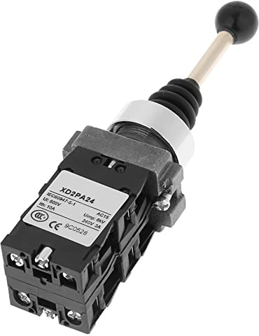 Ausla 4 Position Joystick Switch Plastic Metal Controller 600V 10A Spring Return 4 Way Control for Industrial Control Circuits Magnetic Starter Contactor Relay Use