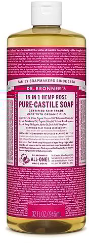 Dr. Bronner's 18 in 1 Hemp Rose Pure-Castile Soap, 32 fl oz/946 ml
